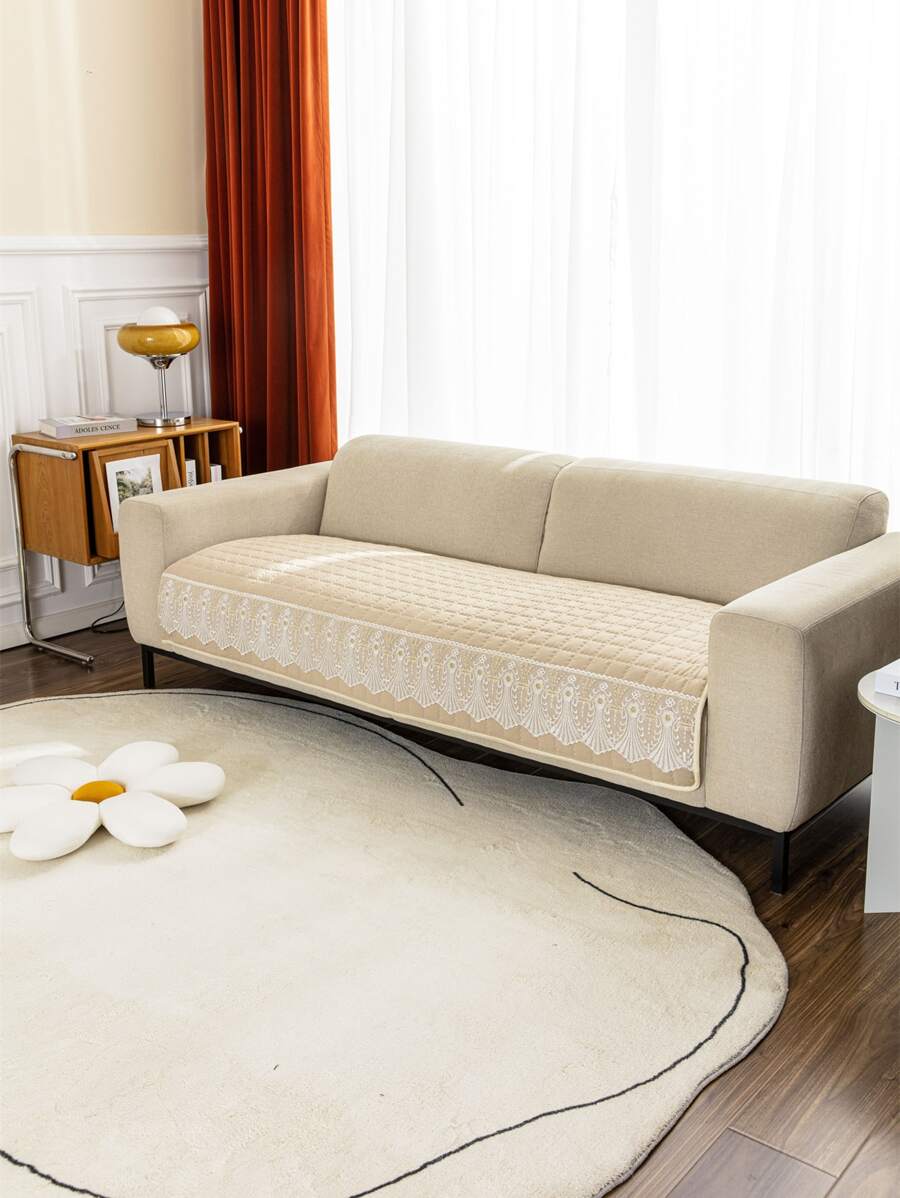 1入組華夫格絎縫沙發座套不含靠背或扶手 - 米色 - 查看 1