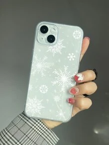 Snowflake Print Phone Case - Multicolor - View 1