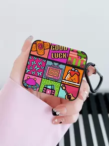 Patchwork Print Earphone Case For AirPods1/2 AirPods Pro - Multicolor - View 1