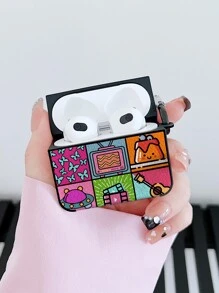 Patchwork Print Earphone Case For AirPods1/2 AirPods Pro - Multicolor - View 4