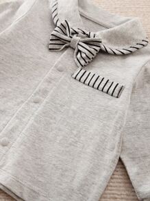 Yierying Baby Boy Bow Front Shirt & Striped Pants