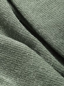 DAZY Mock Neck Bishop Sleeve Pullover - Army Green - View 3