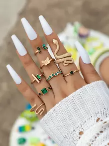 imoli 8 cái Bướm & Rắn Vòng trang trí - Vàng - Xem 2