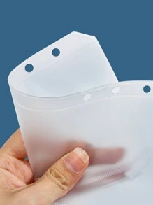 6pcs Clear Binder Loose Leaf File Pocket - Clear - View 2