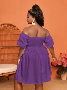 Slaydiva Kleid mit Puffärmeln