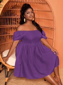 Slaydiva Kleid mit Puffärmeln