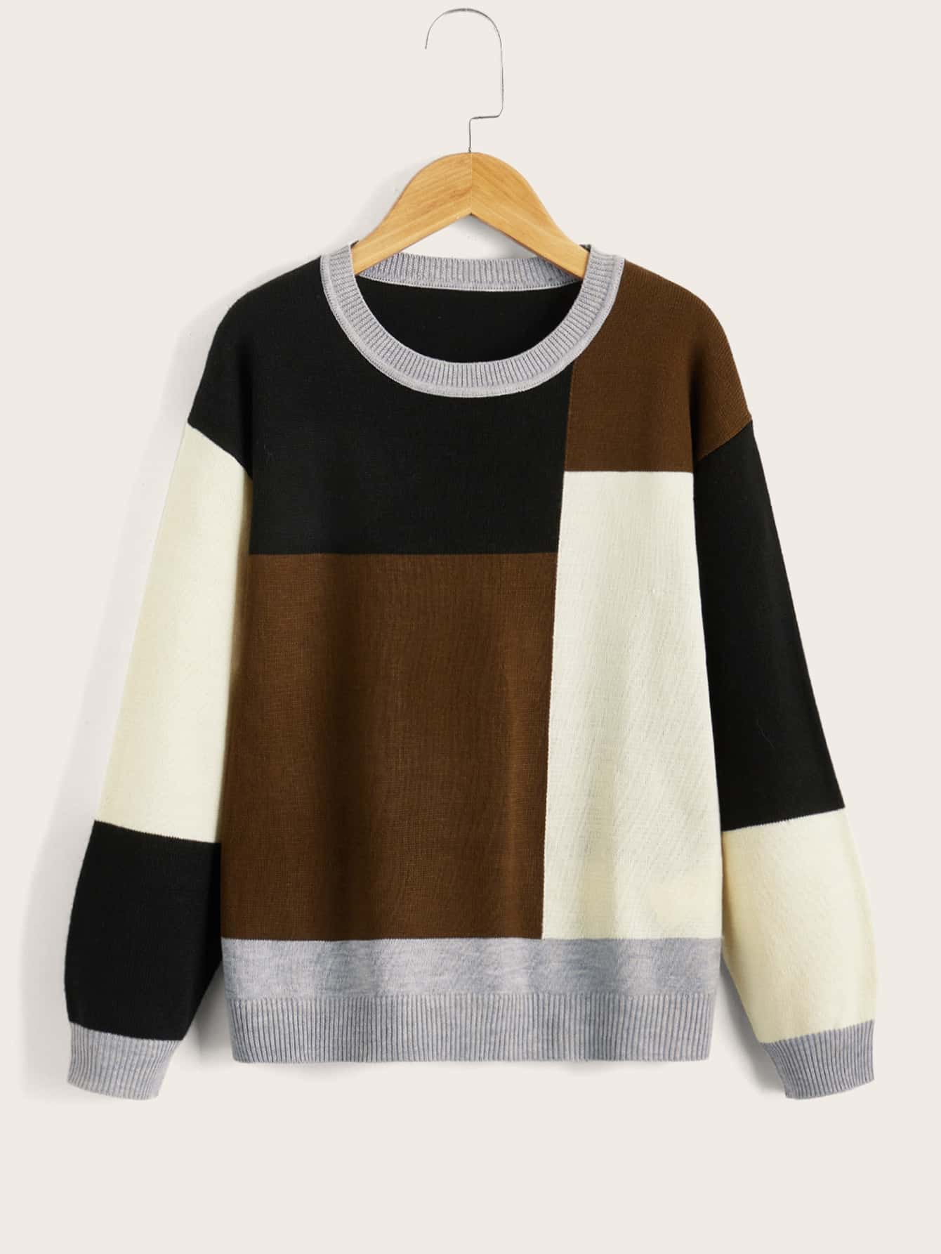 Boys Colour Block Drop Shoulder Jumper - Multicolor - View 1