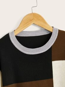 Boys Colour Block Drop Shoulder Jumper - Multicolor - View 3