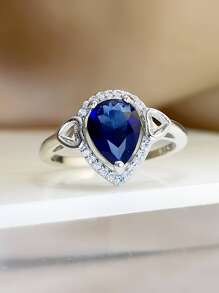 1 Quyến Rũ Hợp Kim Kẽm Đính Đá Cubic Zirconia Giọt Nước Trang Trí Vòng Cho Nữ Trang Trí Hàng Ngày - Xanh đậm - Xem 1