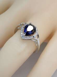 1 Quyến Rũ Hợp Kim Kẽm Đính Đá Cubic Zirconia Giọt Nước Trang Trí Vòng Cho Nữ Trang Trí Hàng Ngày - Xanh đậm - Xem 2