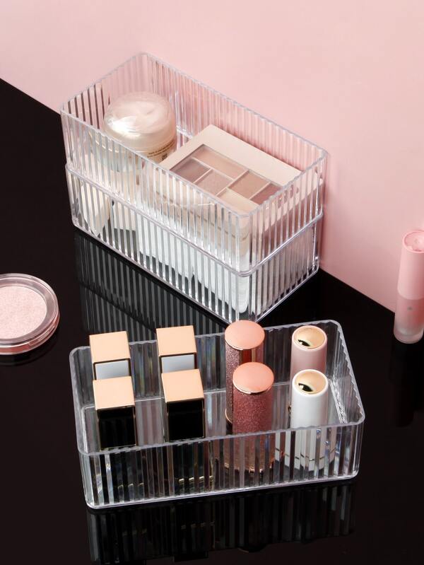 1pc Clear Stackable Makeup Organizer SHEIN USA