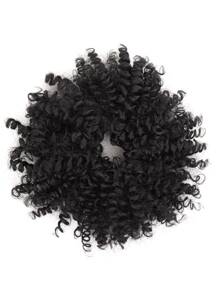 Screw Shaped Tóc tổng hợp Updo - màu đen - Xem 2