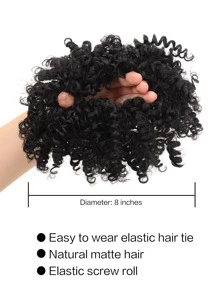 Screw Shaped Tóc tổng hợp Updo - màu đen - Xem 3