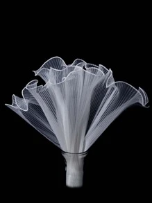 1pc Plain Ruffle Decor Gift Wrapping Paper - White - View 2