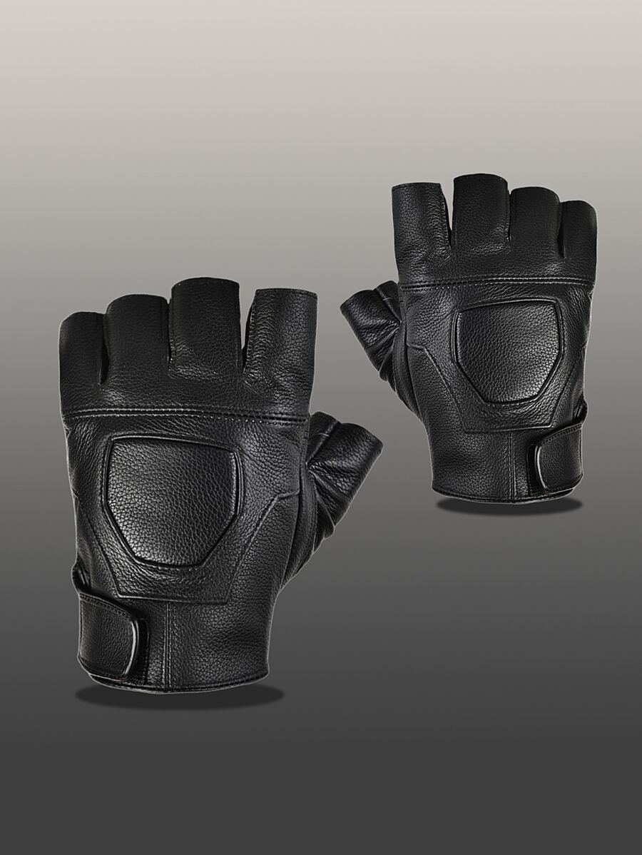 1 雙個性化 Pu 手套 - 黑色 - 查看 1