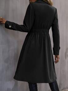 Chiquease Áo khoác trench coat cạp chun - màu đen - Xem 2