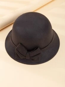 Bow Decor Bucket Hat - Black - View 2