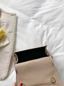 防水、輕盈、商務休閒鱷魚紋壓花翻蓋方形包適合青少年女大學生、菜鳥和白領，非常適合辦公室、大學、工作、商務、通勤 - 卡其色 - 查看 5