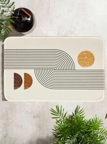 1pc Geometric Pattern Kitchen Rug, Modern Polyester Mat For Kitchen Decor ,Room Decor - Multicolor - View 3