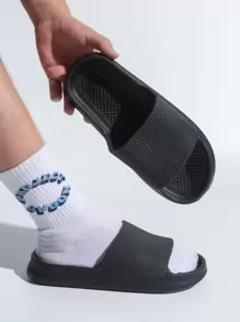 Dép xỏ ngón nam đơn giản và đa năng mới, thoáng khí, nhẹ, trong nhà/ngoài trời cho các hoạt động thường ngày và bãi biển - màu đen - Xem 1