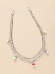 蘑菇吊墜多層褲鏈 - 彩色 - 查看 2