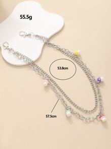 蘑菇吊墜多層褲鏈 - 彩色 - 查看 4