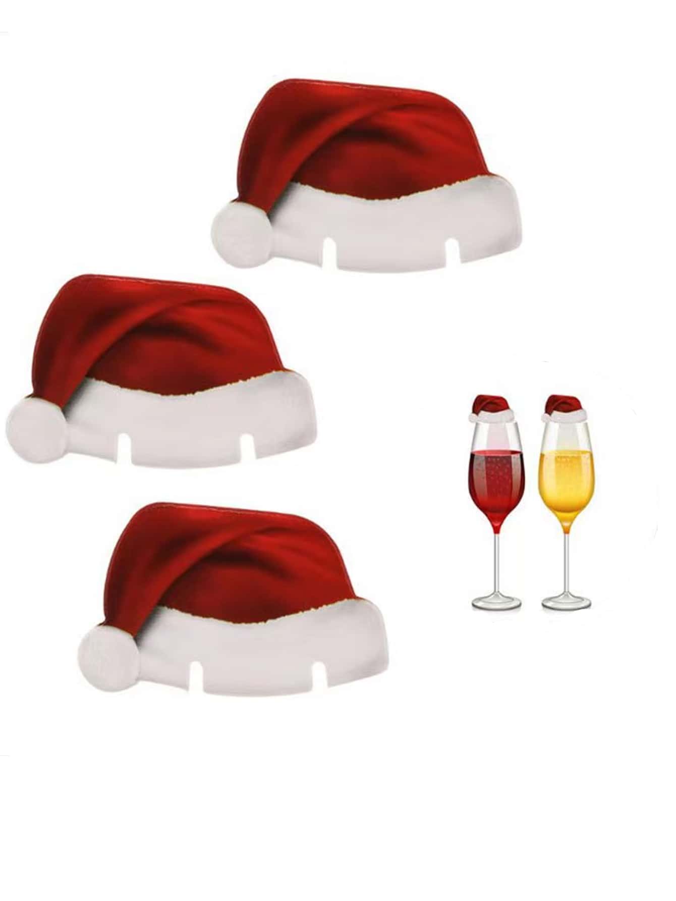 10pcs Christmas Hat Wine Glass Cards,Christmas Gifts,Merry Christmas