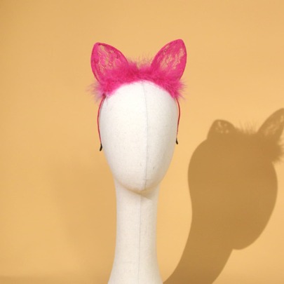 Fuzzy & Ear Decor Costume Headband
