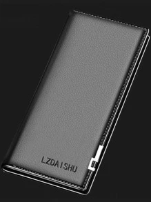 Cartera larga con gráfico de letras para hombres, regalo para papá, funda para talonario, ligera, moderna, de tarjeta de crédito empresarial, tarjeta de identificación, dinero, efectivo, casual de negocios, regalo del Día del maestro, regalo para maestros, trabajo, negocios, commutar, viaje, vacaciones, oficina, para aniversario, para pareja, para regalo de cumpleaños, el Día de San Valentín, para regalo de trabajadores de cuello blanco, para hombres, para regalo masculino - Negro - Ver 3