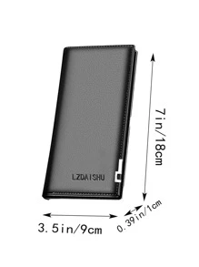 Cartera larga con gráfico de letras para hombres, regalo para papá, funda para talonario, ligera, moderna, de tarjeta de crédito empresarial, tarjeta de identificación, dinero, efectivo, casual de negocios, regalo del Día del maestro, regalo para maestros, trabajo, negocios, commutar, viaje, vacaciones, oficina, para aniversario, para pareja, para regalo de cumpleaños, el Día de San Valentín, para regalo de trabajadores de cuello blanco, para hombres, para regalo masculino - Negro - Ver 4