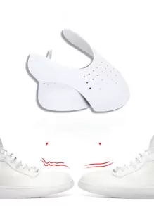 1pair White Color Anti-Wrinkle Shoe Crease Protector , Sneaker And Casual Shoes, Toe Box Crease Protectors Prevent Sports Shoes Crease Guard For Men'S 7-12/ Women'S 5-8 - White - View 1