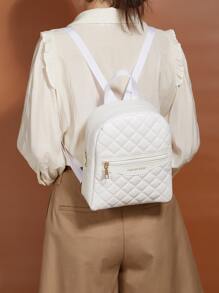 Letter Graphic Quilted Classic Backpack, Lightweight & Durable Small Backpack, Mini Backpack For Back To School & TravelSchool Bag,Lightweight,Portable,Business Casual, Suitable For Teen Girls Women College Students, Perfect For Back To School,College,Middle School, High School,Work , Business, Commute,Stadium, Sports,Shopping,Holiday