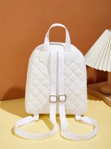 Letter Graphic Quilted Classic Backpack, Lightweight & Durable Small Backpack, Mini Backpack For Back To School & TravelSchool Bag,Lightweight,Portable,Business Casual, Suitable For Teen Girls Women College Students, Perfect For Back To School,College,Middle School, High School,Work , Business, Commute,Stadium, Sports,Shopping,Holiday