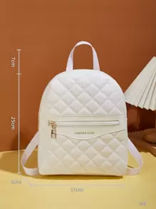 Letter Graphic Quilted Classic Backpack, Lightweight & Durable Small Backpack, Mini Backpack For Back To School & TravelSchool Bag,Lightweight,Portable,Business Casual, Suitable For Teen Girls Women College Students, Perfect For Back To School,College,Middle School, High School,Work , Business, Commute,Stadium, Sports,Shopping,Holiday