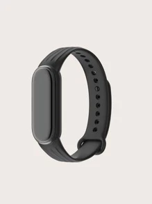 Vỏ và dây đeo silicon màu rắn 2 trong 1 Tương thích với Mi Band - màu đen - Xem 1