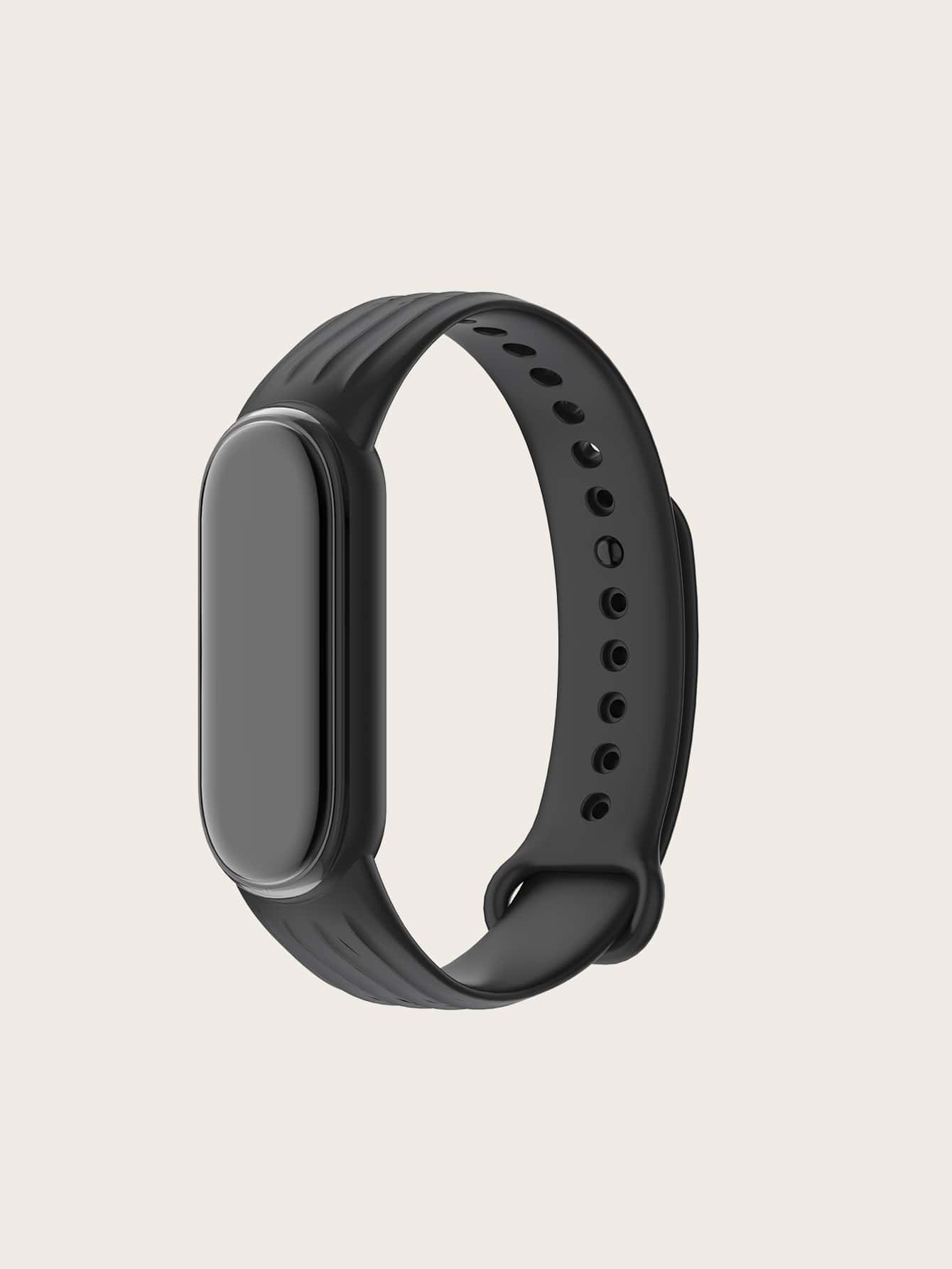 Vỏ và dây đeo silicon màu rắn 2 trong 1 Tương thích với Mi Band - màu đen - Xem 1
