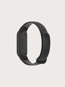 Vỏ và dây đeo silicon màu rắn 2 trong 1 Tương thích với Mi Band - màu đen - Xem 2