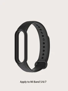 Vỏ và dây đeo silicon màu rắn 2 trong 1 Tương thích với Mi Band - màu đen - Xem 3
