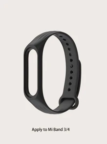 Vỏ và dây đeo silicon màu rắn 2 trong 1 Tương thích với Mi Band - màu đen - Xem 4