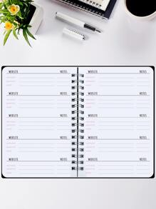 1 pieza Cuaderno con estampado de letra clave - Negro - Ver 2