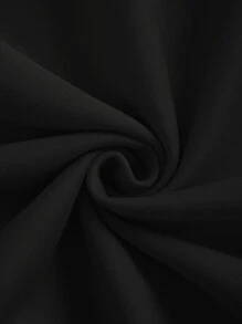 SHEIN EZwear Picture And Slogan Graphic Drawstring Thermal Lined Hoodie - Black - View 3