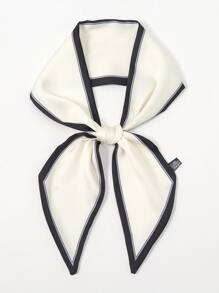 Elegant Striped Pattern Skinny Scarf - Beige - View 1