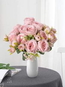 1PC Artificial Peony Bouquet Wedding Decoration Bride Holding Flower Basket Decoration Birthday Party Party Site Decoration Home Dining Room Bedroom Window Sill Decoration Vine Valentine's Day New Year Decoration Outdoor Garden, Valentine Day, Gift - Pink - View 8