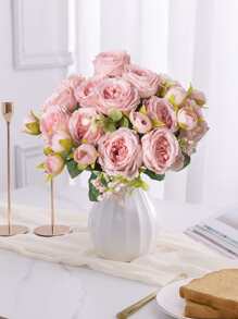 1PC Artificial Peony Bouquet Wedding Decoration Bride Holding Flower Basket Decoration Birthday Party Party Site Decoration Home Dining Room Bedroom Window Sill Decoration Vine Valentine's Day New Year Decoration Outdoor Garden, Valentine Day, Gift - Pink - View 5