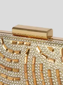 SHEIN Belle Glitter Bling,Shiny Glamorous,Elegant,Exquisite Mini Rhinestone Decor Square Bag Dinner Bag,Evening Bag For Party Girl,Woman,For Female Perfect For Party,Wedding,Prom,Dinner/Banquet,For Best Gift For Women Valentines