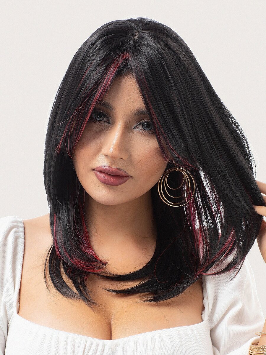 Tóc giả tổng hợp thẳng vừa - Nhiều màu - Xem 1