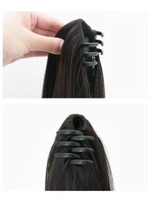 alicegarden Long Curly Synthetic Hair Ponytail With Claw - Brown - View 3