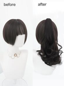 alicegarden Long Curly Synthetic Hair Ponytail With Claw - Brown - View 5