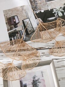 6/18 cây kim loại nhân tạo, cây bạch quả vàng, cao 14,2 inch, cây giả lá hạnh nhân vàng, cây bụi nhân tạo cho tiệc cưới trong nhà tự làm, bàn làm việc tại nhà, trung tâm trang trí sân vườn, đám cưới, trang trí Giáng sinh - Vàng - Xem 7