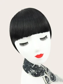 Tóc mái phía trước với tóc mai - màu đen - Xem 1